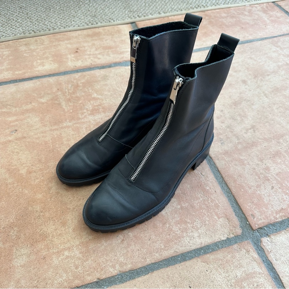 Black Zip Up Chelsea Boots